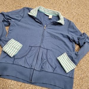 Petite Blue Cuffed Sleeve Lightweight Jacket Cardigan Casual Long Sleeve Large